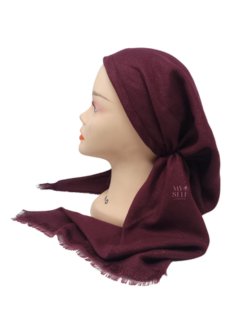 Lizi Headwear AVSHBU Solid Burgundy Shimmer Pre-Tied Bandanna with Full Grip myselflingerie.com